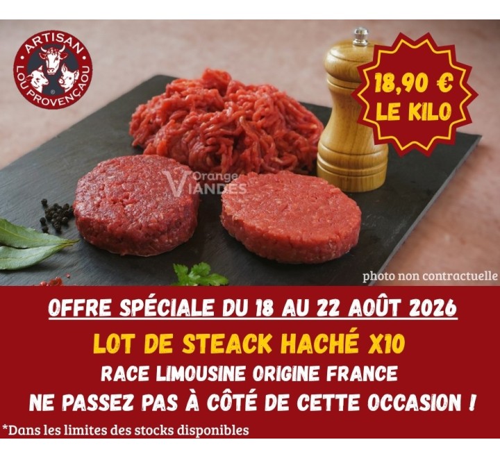 OFFRE SPÉCIALE LOT DE STEACK HACHÉ X10