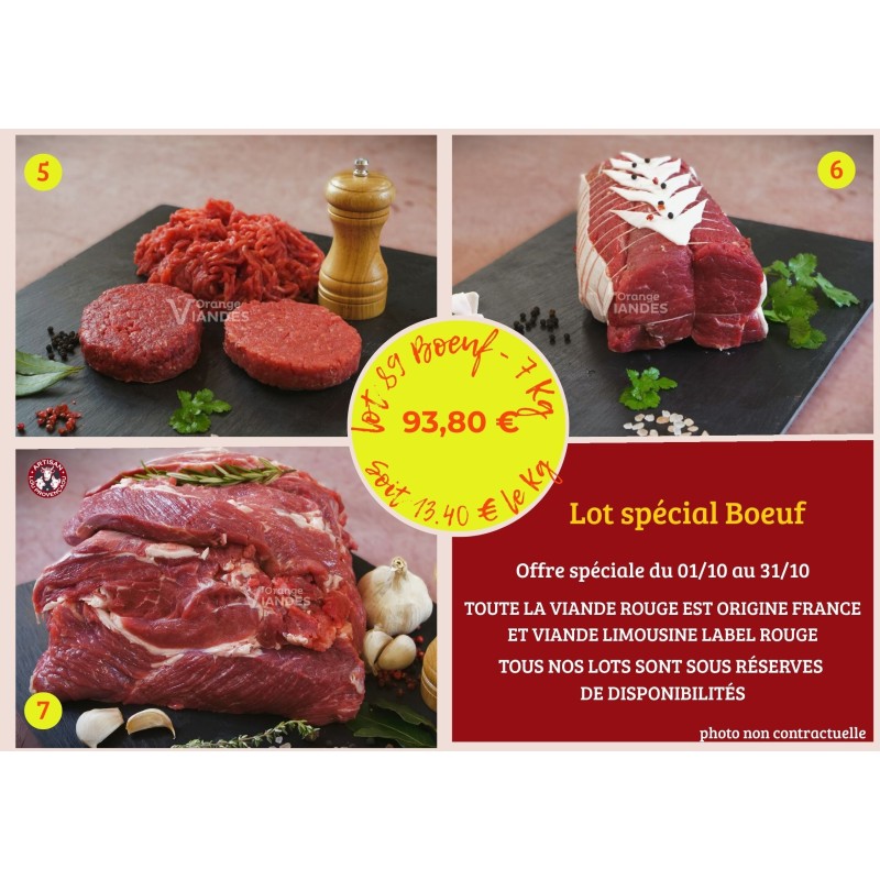 LOT spécial n°89 - BOEUF - 7 Kg